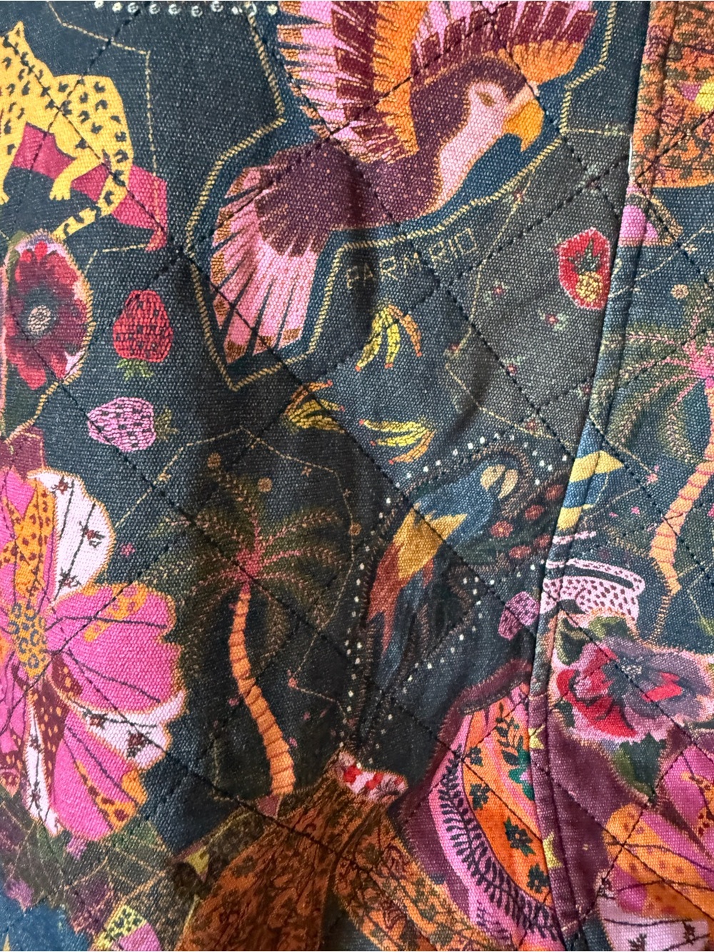 FARM RIO x Anthropologie Quilted Mini Skirt — Jungle Maximalist Fantasy | Size L - Picture 6 of 11